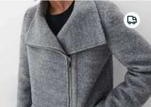 Haina scurta stofa, palton, nou, Mohito, S/36, gri, 67% lana