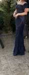 Rochie Bijuterie, de seară lungă bleumarin, eleganta, cu margele