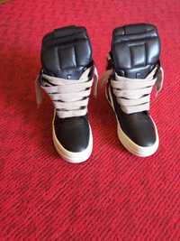 RICK OWENS Black Jumbo Laces Geobasket Sneakers