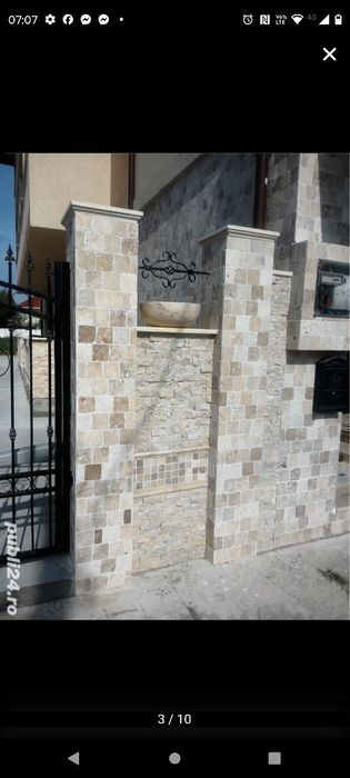 Capace și intervale de gard,din travertin, granit.Timisoara,Arad,Orade