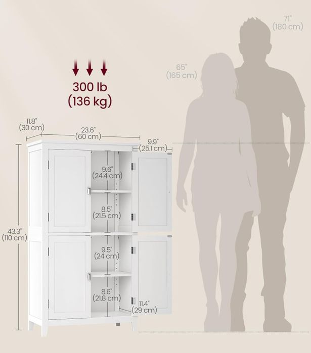 Шкаф за баня от MDF VASAGLE