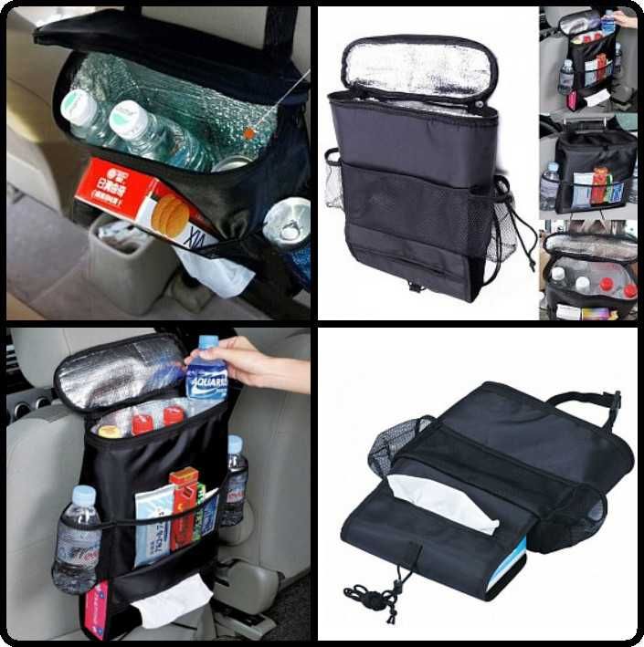 Хладилна чанта за кола/  Термо органайзер за седалка на кола с 5 джоба