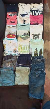 12 Тениски и 6 къси панталони за момче 140-146 см , продават се заедно