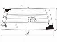 Стекло заднее с обогревом MITSUBISHI PAJERO SPORT 96-08 Mitsubishi Paj