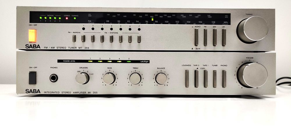 SABA MI 355 + MT 355 tuner si amplificator stereo analog vintage