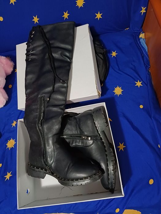 Cizme lungi piele