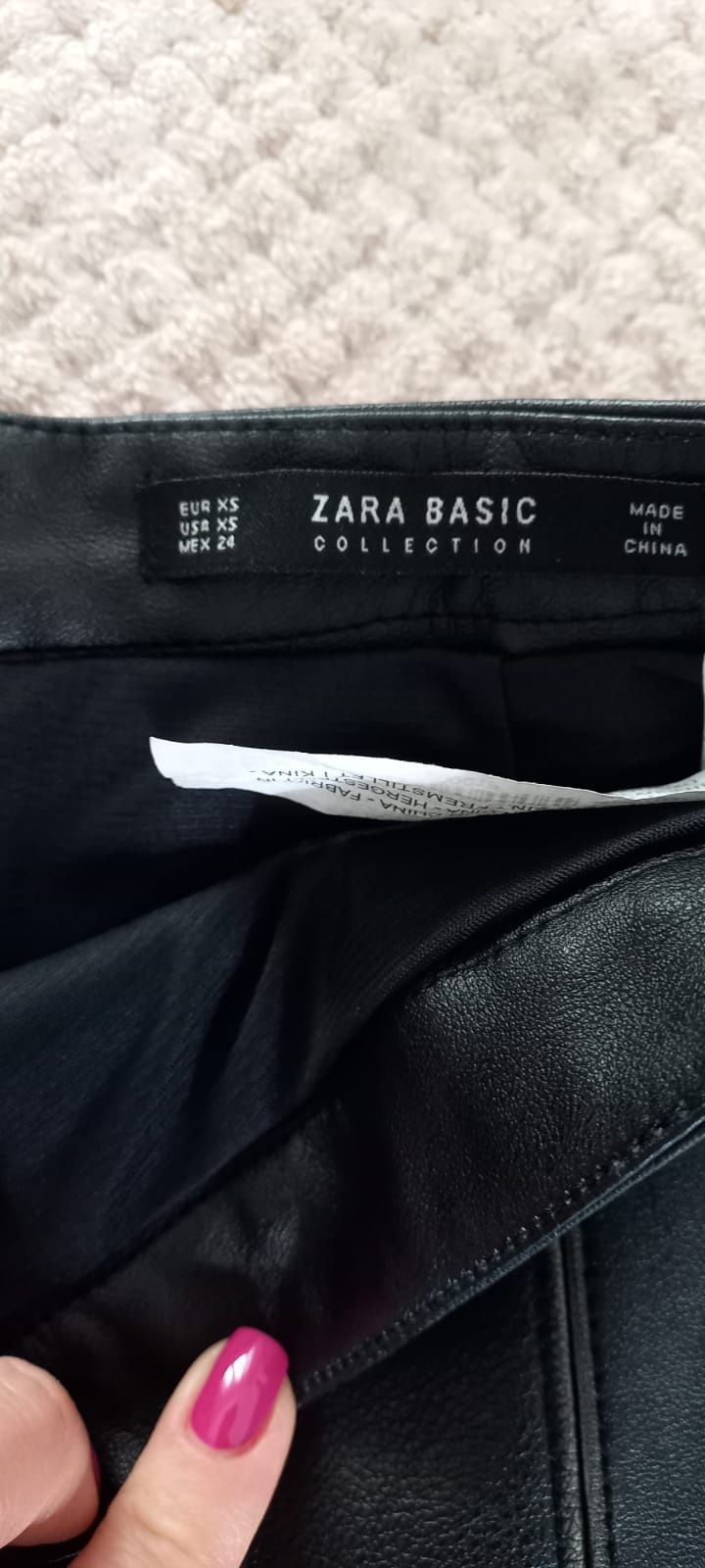 Fusta asimetrica de piele ZARA mărimea 34/XS