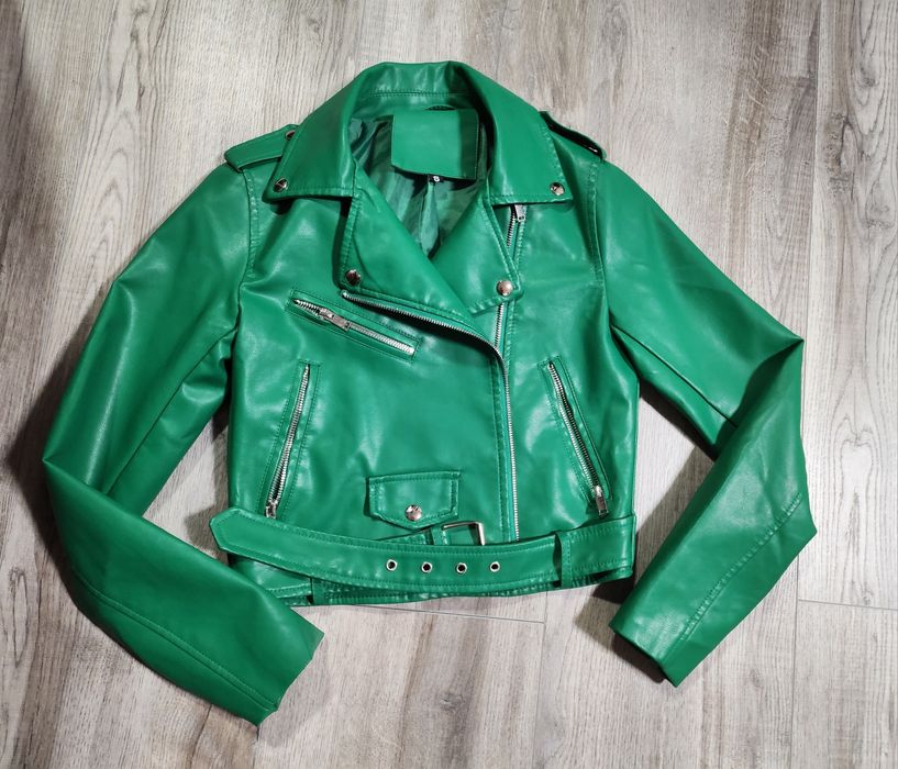Кожено зелено яке