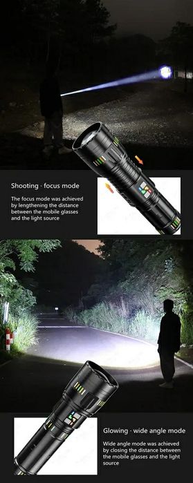 Lanterna Profesională Led Liquid Laser 35000Lm/380W-Rază Maximă 1500M