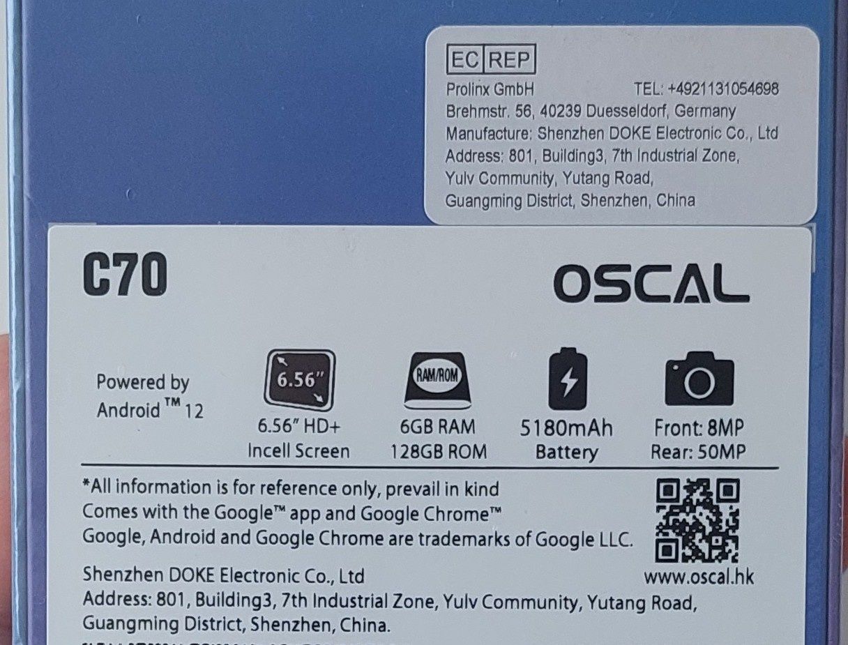 Blackview Oscal C70 Sigilat 6GB RAM. 128GB. 5180mAh. IPS LCD 6.6"