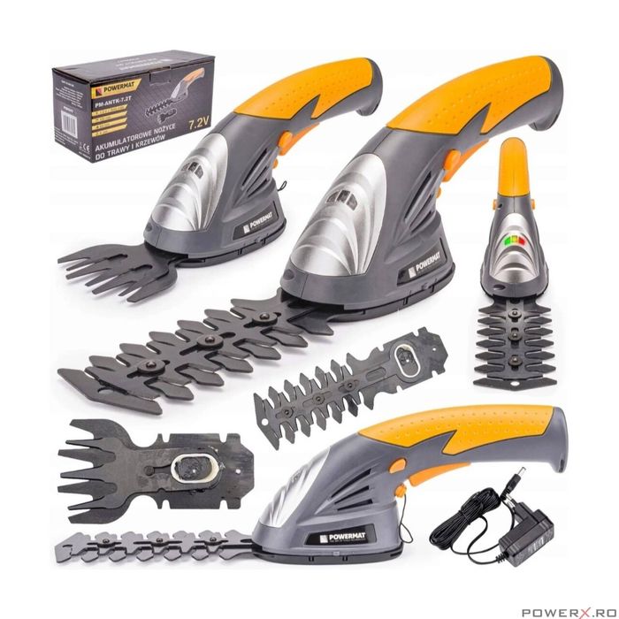 Foarfeca cu baterie 1.5 Ah pentru iarba si arbusti, Powermat
