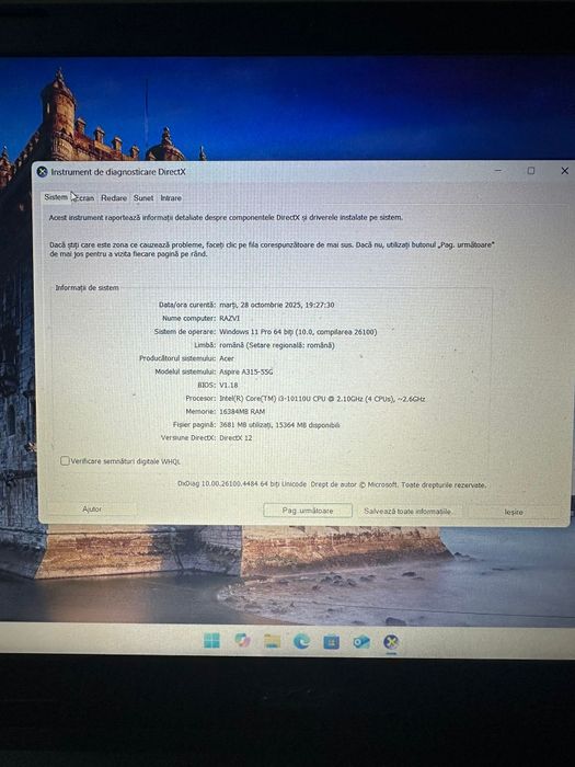 Acer Aspire 3, placa video dedicata Nvidia 2gb, 16 gb Ram