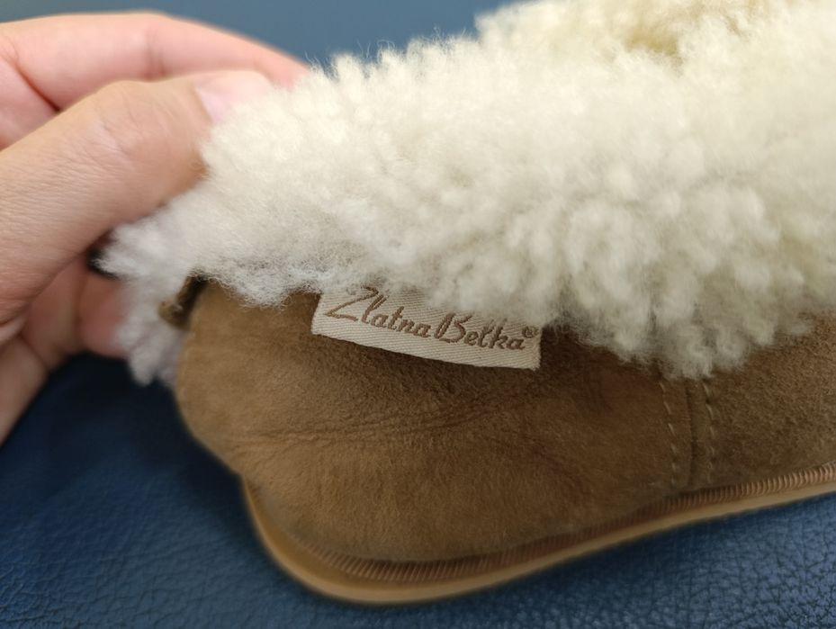 Детски пантофи агнешка кожа