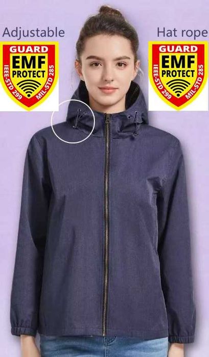 Екранирано Яке с Метални Нишки ЕМП Електромагнитен Щит EMP Излъчване