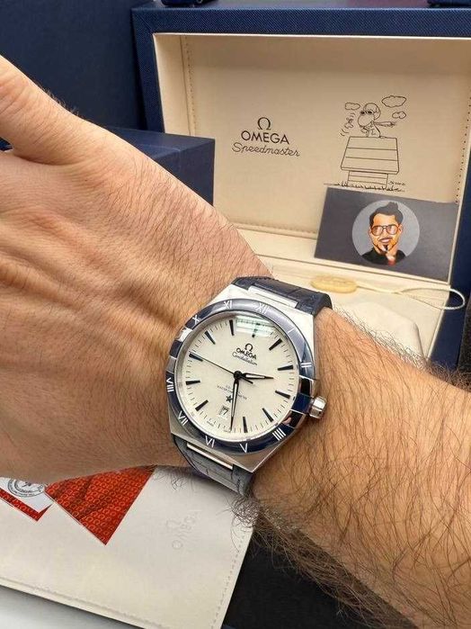 omega constellation co-axial blue/black