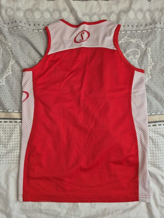 Set Baschet Spalding marime 164 cu doua fete rosu-alb