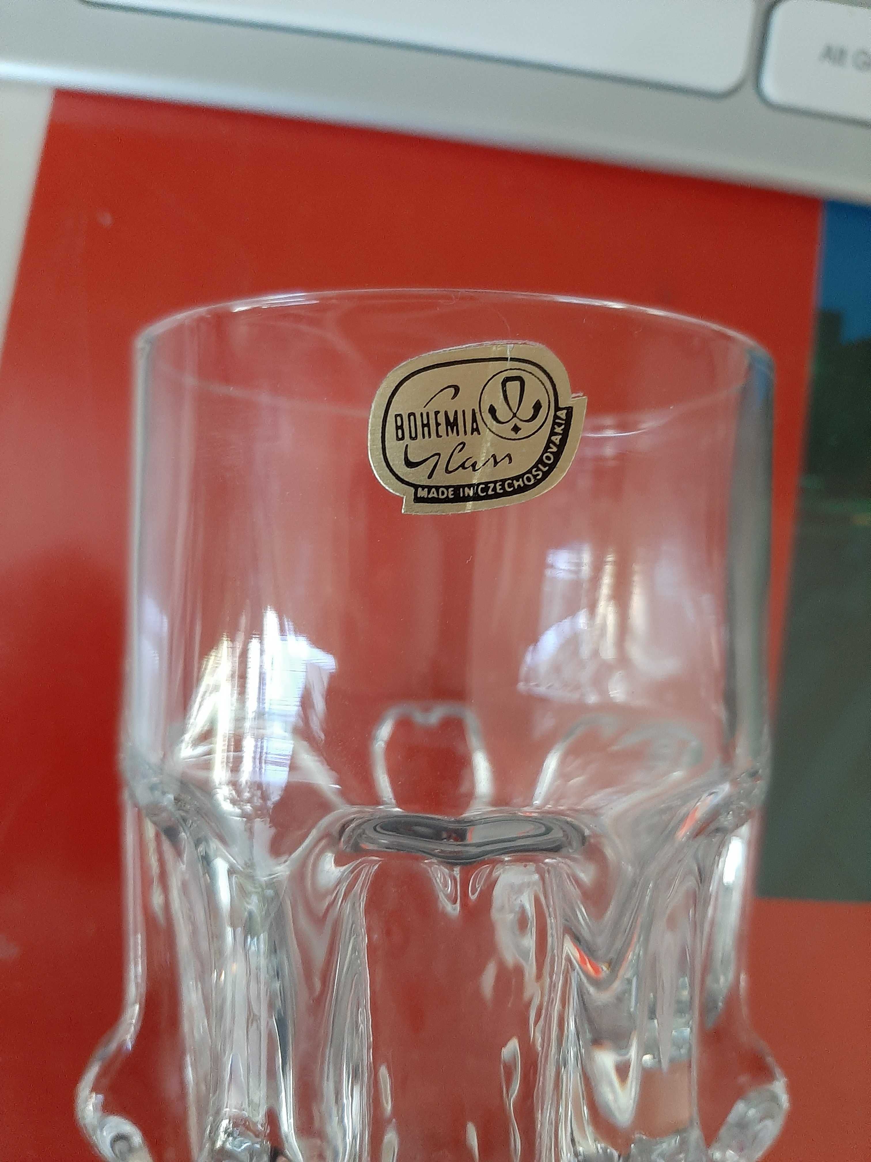 Комплект 6 броя оригинални стъклени чаши Чехословакия BOHEMIA Glass