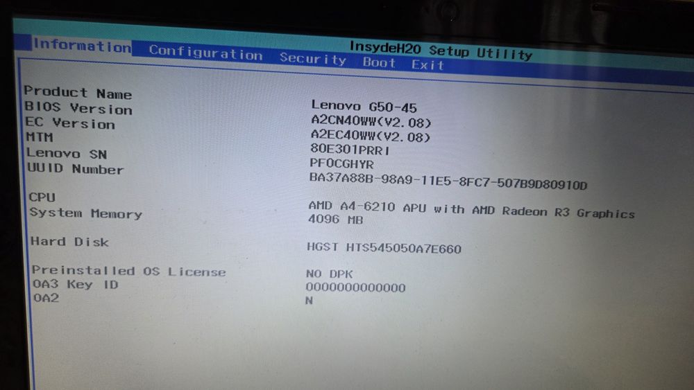 Laptop Lenovo G50-45 80E3