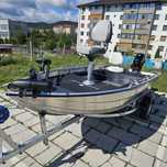 Barca aluminiu+motor 20hp+motor 12V 55lbs iPilot