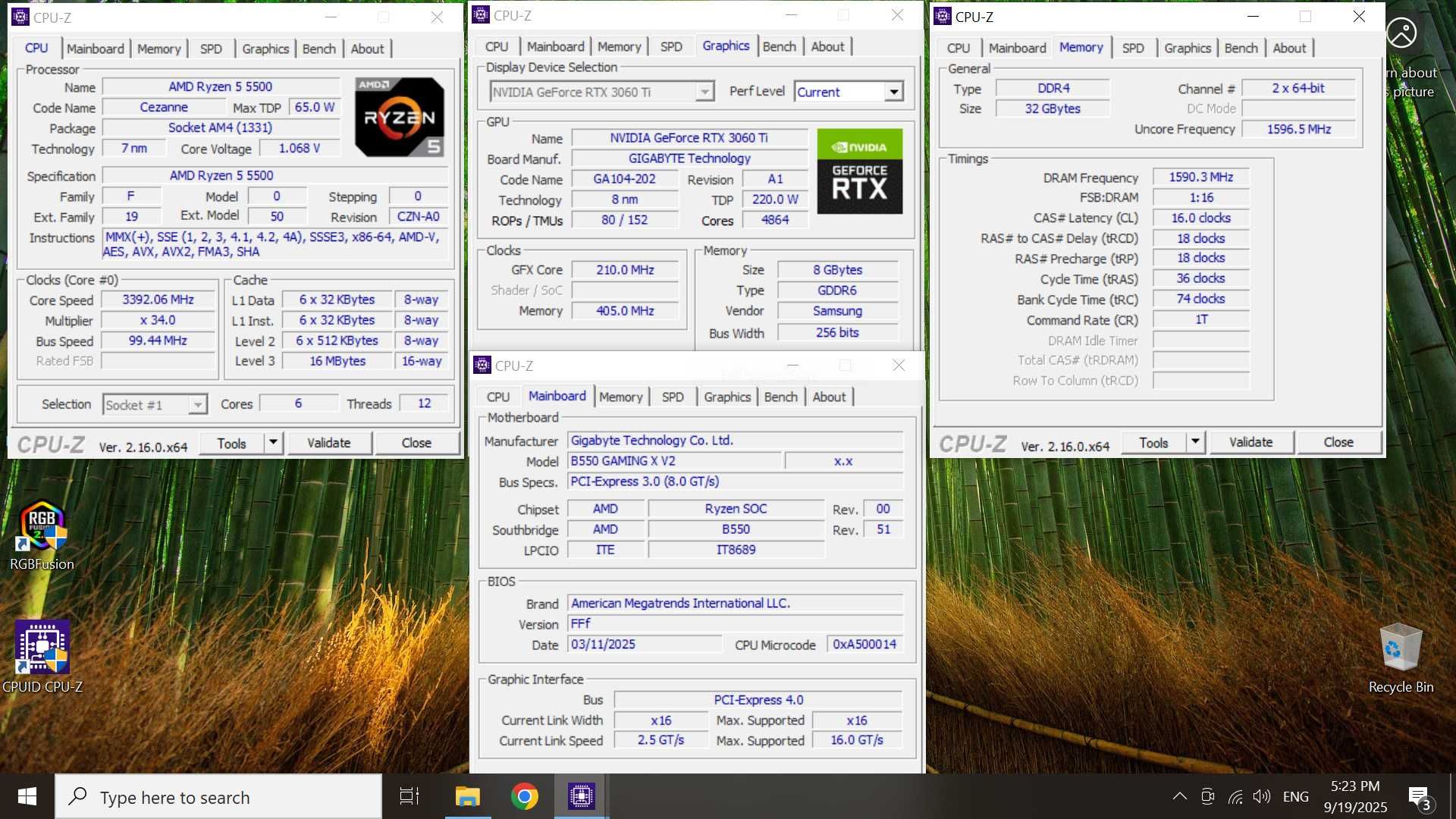 Геймърски компютър Ryzen 5 5500 / RTX 3060 Ti / 32GB RAM DDR4