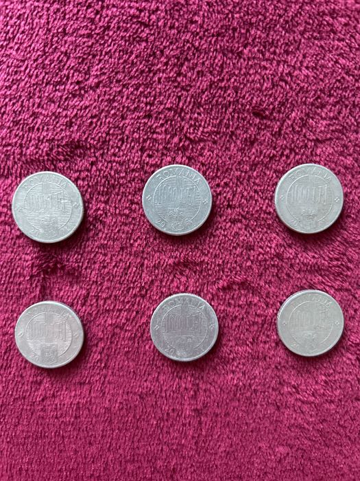 Vânt lot de 6 monede de 1000 lei cu Constantin Brâncoveanu