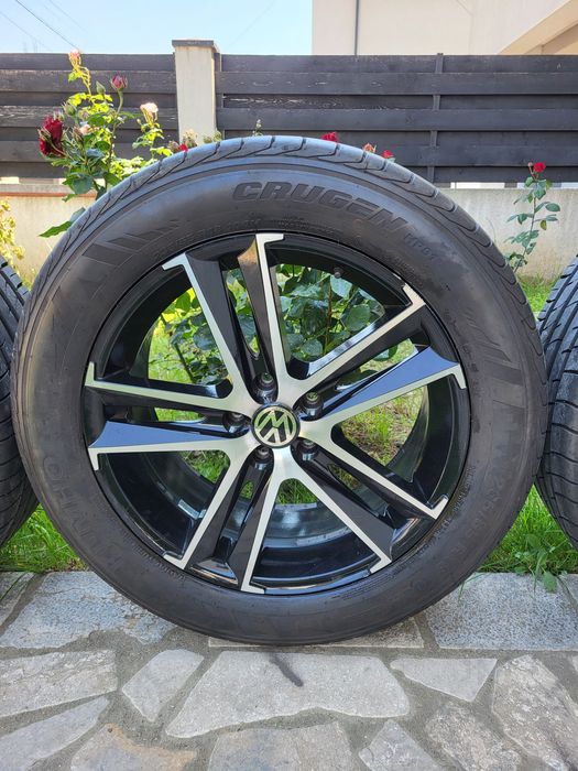 Jante bicolore 5x112 VW Tiguan Kodiaq Q3 cauciucuri 235/55/18Kumho noi