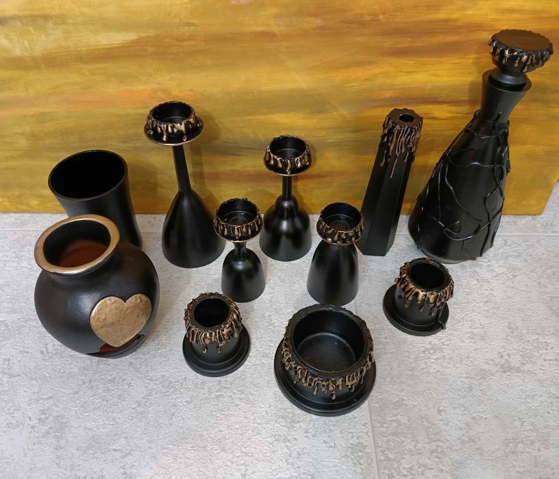 Декоративные  интерьерные вазы и подсвечники