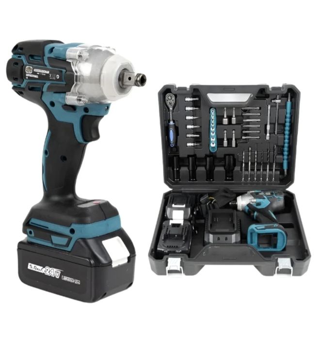 Masina de impacti insurtubat cu 43 accesorii 2 acumatori