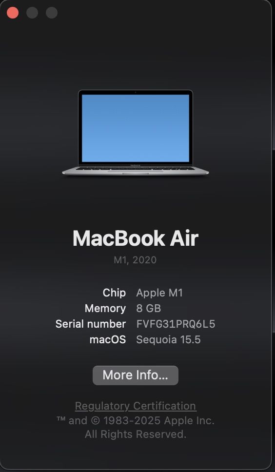 Macbook Air M1 8/512