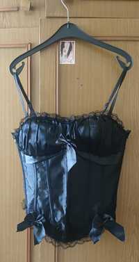 Corset superb satin cu fundițe S-Nou