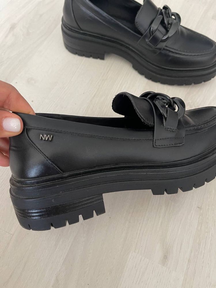 Кожаные лоферы Nine west