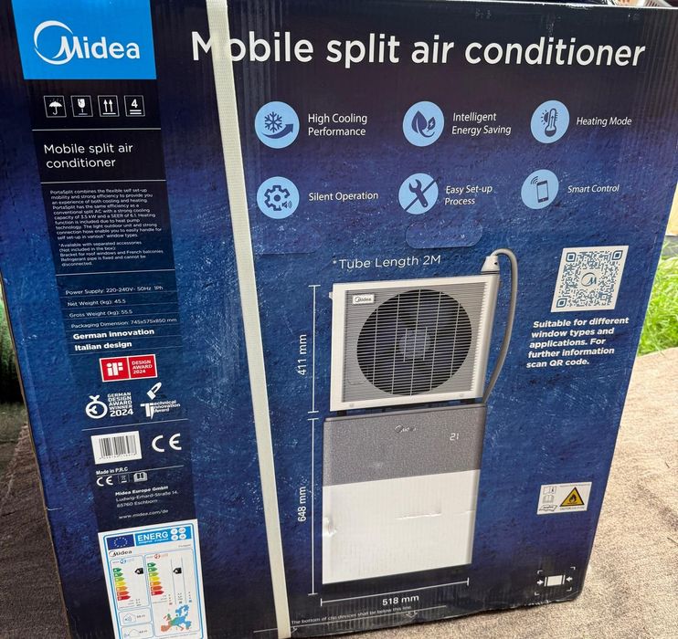 MIDEA 4 în 1/12000 BTU Aparat de aer condiționat mobil silențios split