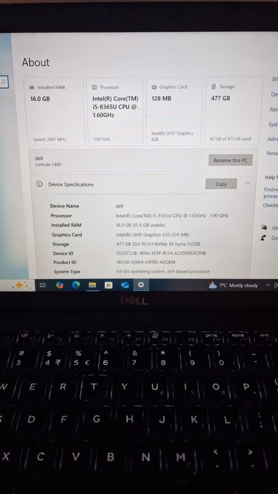 Laptop Dell Latitude 5400 14"  i5 8365U