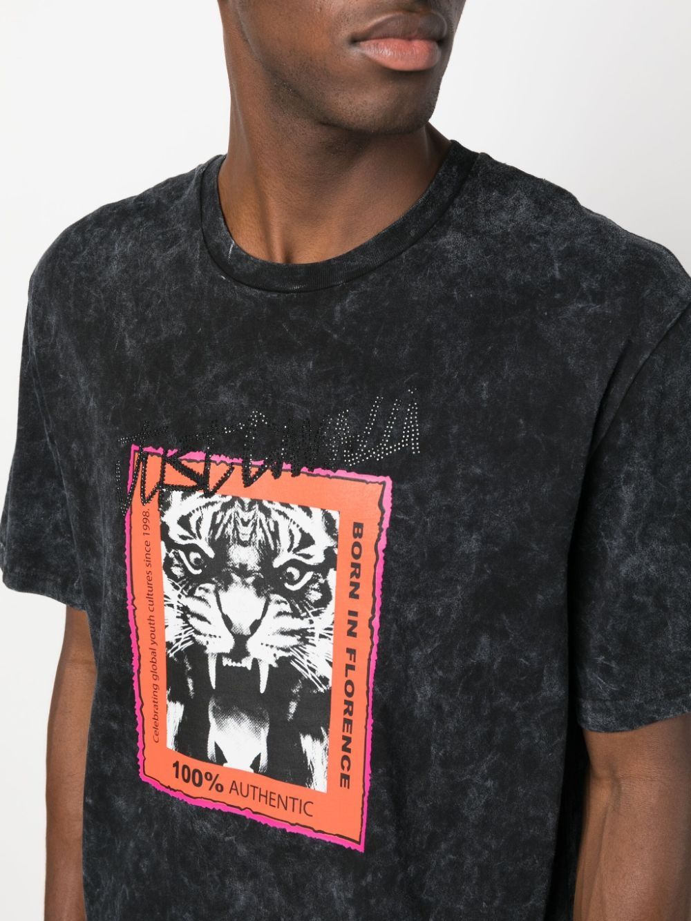 Мъжка тениска Just Cavalli logo print embellished cotton T-shirt