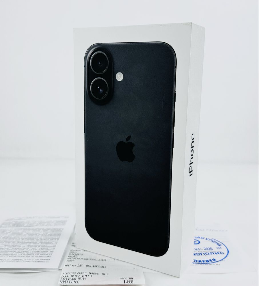 НОВ! Apple iPhone 16 256GB Black 2г. Гаранция!