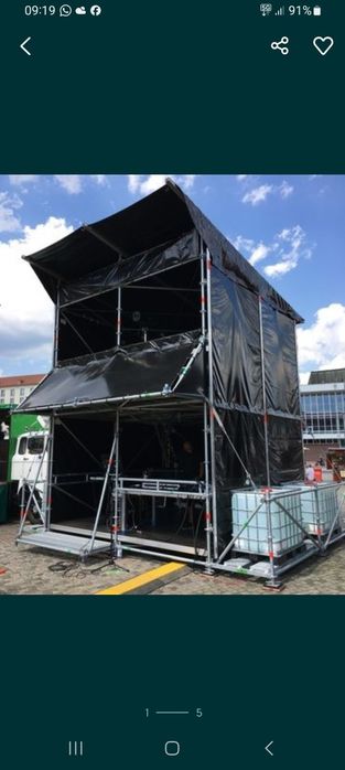Podina scena layher, structura layher, cort