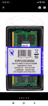8GB DDR3 1333 MHz, 1.5V Samsung и Kingston, за лаптоп - оригинални!