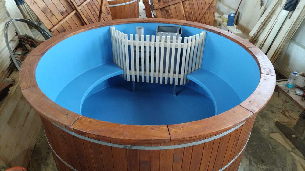 Ciubar din Lemn cu Soba inox pentru apa sarata de la ciubarar.ro