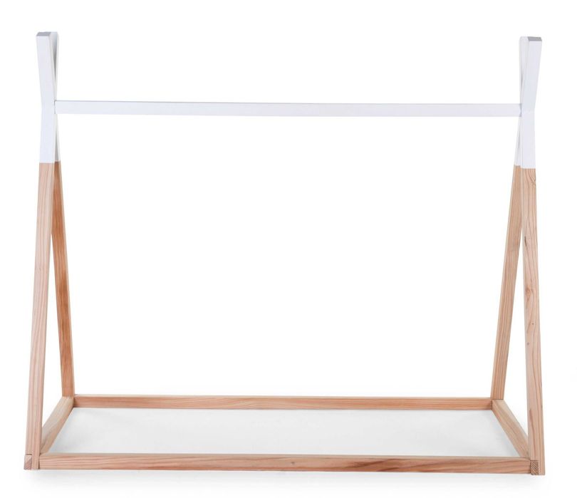 Pat tipi copii 70x140 cm din lemn masiv cu husă gri