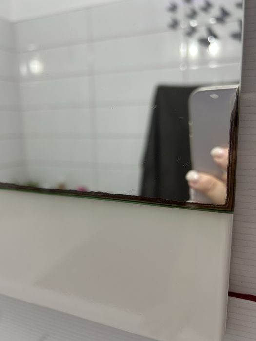 Oglinda baie MDF alb