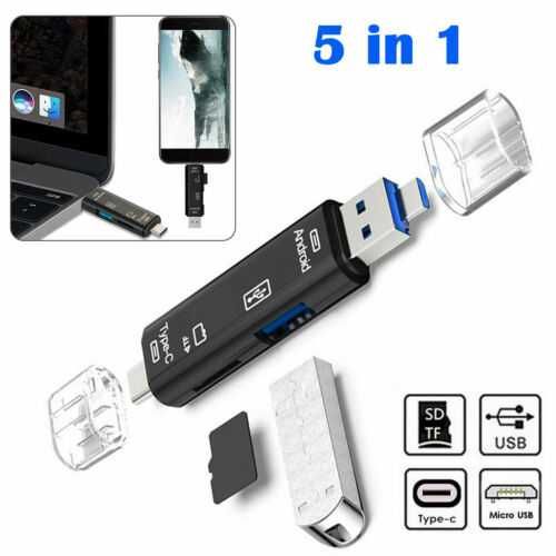 Картридер 5 в 1 USB Type-C Micro USB ноутбук планшет смартфон