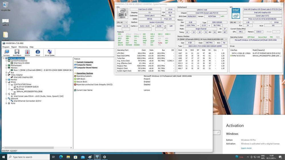 Lenovo ThinkCentre SFF M70s i5-10500/256GB/8GB