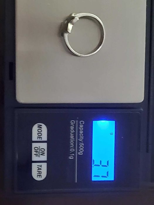 AG22, inel argint 925, nou/marcat, stea cu zirconiu alb, 3,7 grame