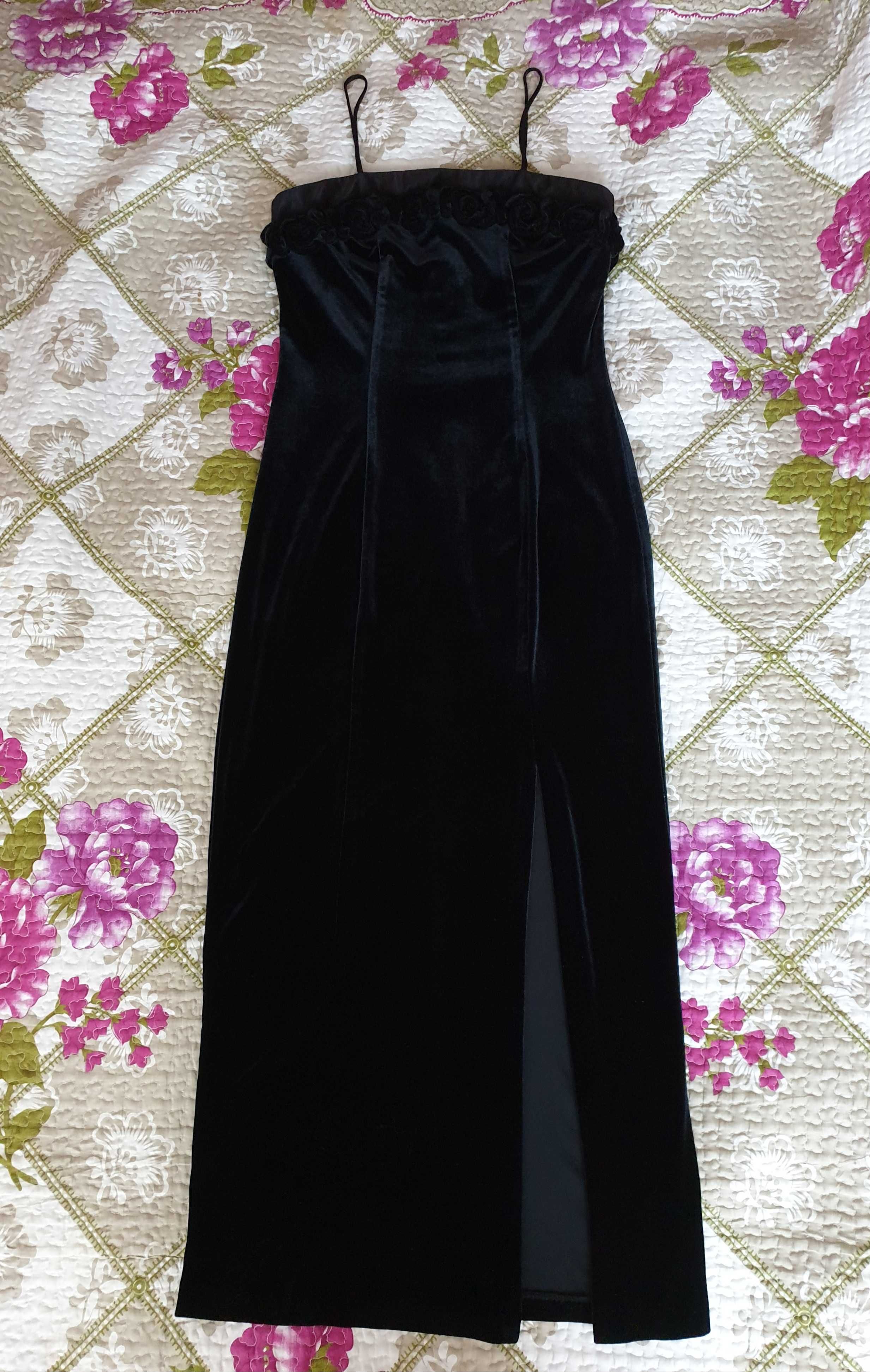 Rochie neagra catifea