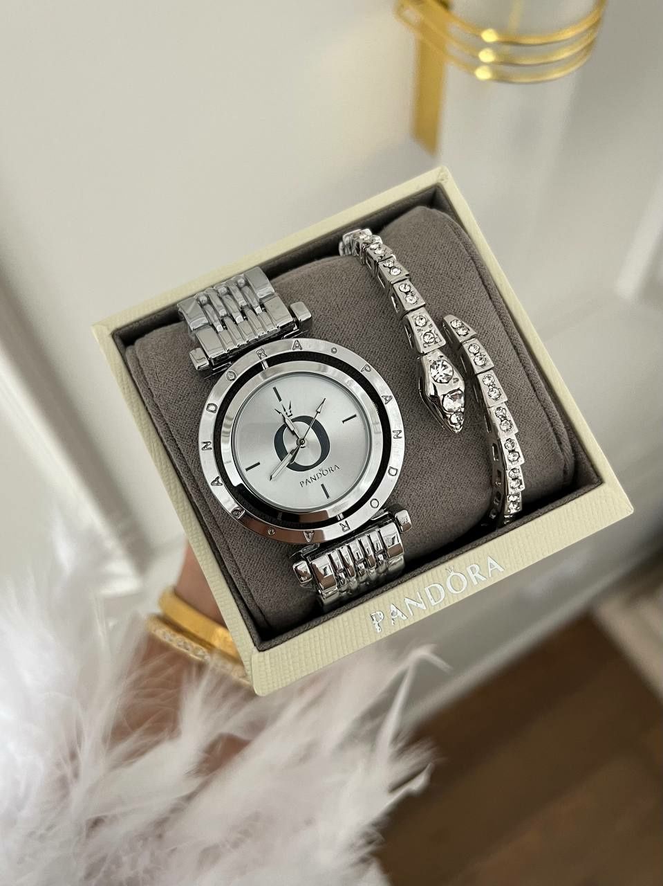 Женские часы, Pandora, Часы+браслет,Набор женские, Новые