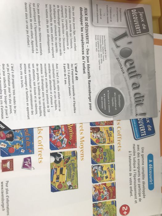 Joc educativ - L’oeuf a dit ( dezvoltarea competentelor) in FR