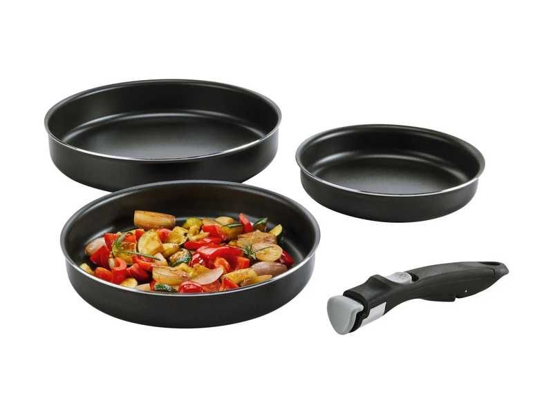 НОВИ! Комплект алуминиеви тигани със сваляща се дръжка 4 части