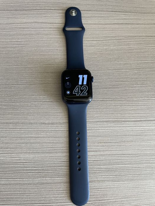 Apple Watch 6, GPS, Корпус Blue Aluminium 44mm, Deep Navy Sport Band