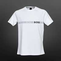 Hugo Boss бяла тениска ЛОГО на гърдите M L XL XXL