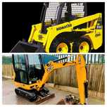 Nivelat curte miniexcavator bobcat săpat în grădina taluzat curte